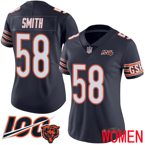 Chicago Bears Limited Navy Blue Women Roquan Smith Home Jersey NFL Football 58 100th Season